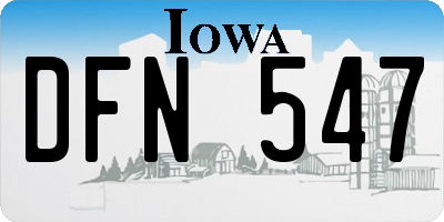 IA license plate DFN547