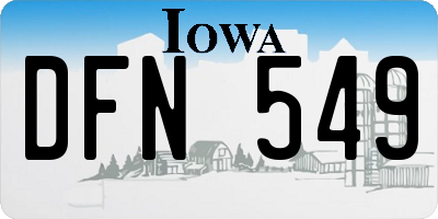IA license plate DFN549