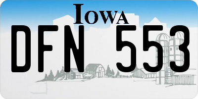 IA license plate DFN553