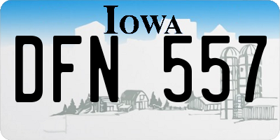 IA license plate DFN557