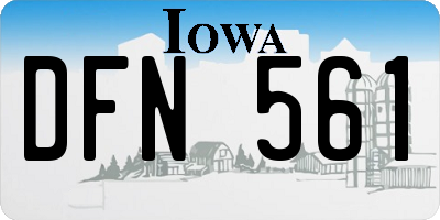 IA license plate DFN561