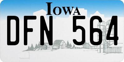 IA license plate DFN564