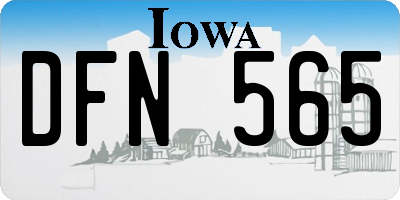 IA license plate DFN565