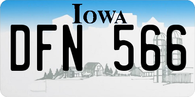 IA license plate DFN566