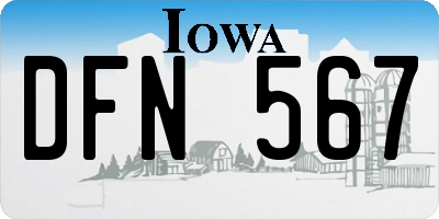 IA license plate DFN567