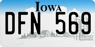 IA license plate DFN569