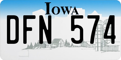 IA license plate DFN574