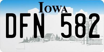 IA license plate DFN582