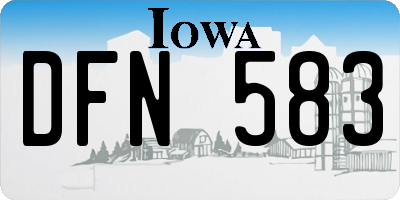 IA license plate DFN583