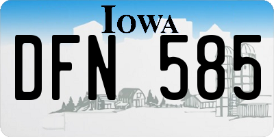IA license plate DFN585
