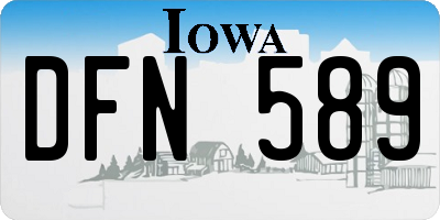 IA license plate DFN589