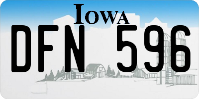 IA license plate DFN596