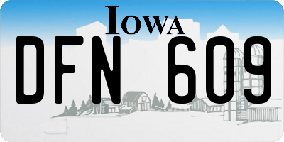 IA license plate DFN609