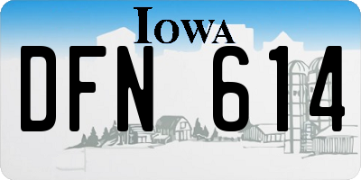 IA license plate DFN614