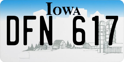 IA license plate DFN617