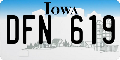 IA license plate DFN619