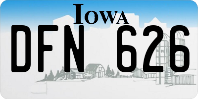 IA license plate DFN626