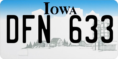 IA license plate DFN633
