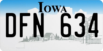 IA license plate DFN634