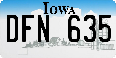 IA license plate DFN635