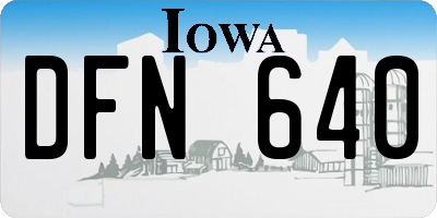 IA license plate DFN640