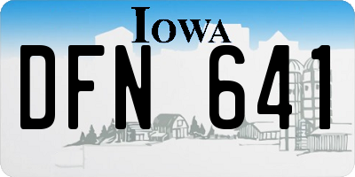 IA license plate DFN641