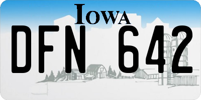 IA license plate DFN642
