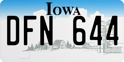 IA license plate DFN644