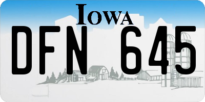 IA license plate DFN645