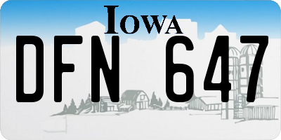 IA license plate DFN647