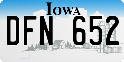 IA license plate DFN652