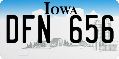 IA license plate DFN656