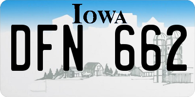 IA license plate DFN662