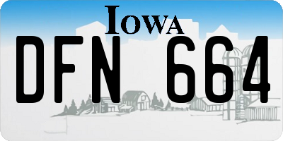 IA license plate DFN664