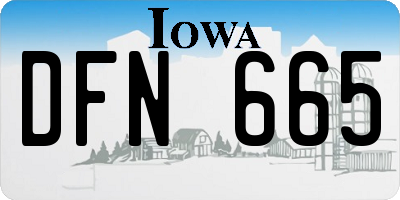 IA license plate DFN665
