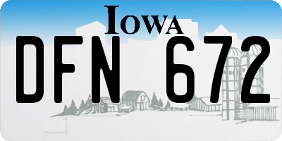 IA license plate DFN672