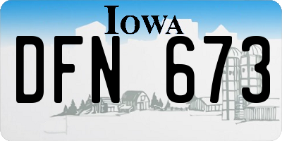 IA license plate DFN673