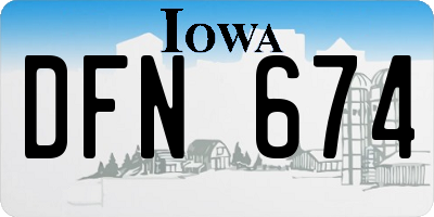 IA license plate DFN674