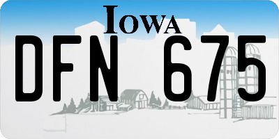 IA license plate DFN675
