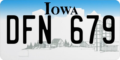 IA license plate DFN679
