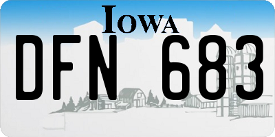 IA license plate DFN683