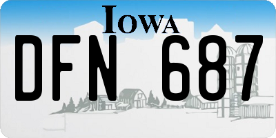 IA license plate DFN687