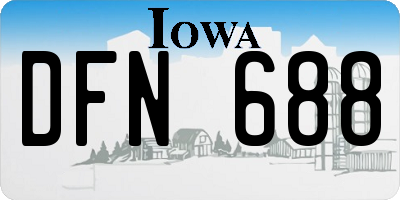IA license plate DFN688