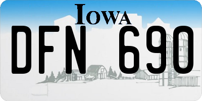 IA license plate DFN690
