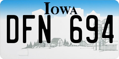 IA license plate DFN694