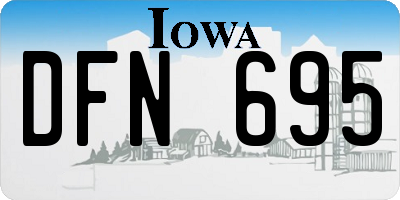 IA license plate DFN695