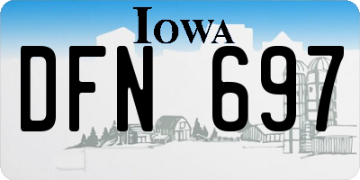 IA license plate DFN697
