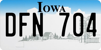 IA license plate DFN704