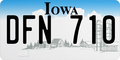 IA license plate DFN710