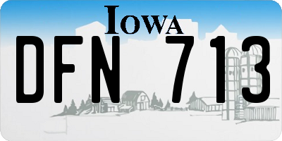 IA license plate DFN713